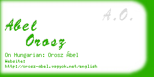 abel orosz business card