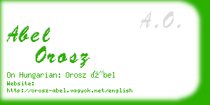 abel orosz business card
